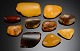 Collection of ten brooches fitted with amber.