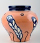 Pottery vase, signed "KK".
