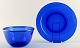 Plate and bowl in blue art glass, designed by Josef Frank.
Produced by Reijmyre / Gullaskruf.