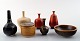 Collection of Höganäs miniature vases and bowls, a total of 7 pieces.
