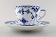 Royal Copenhagen Blue Fluted Half Lace, large coffee cups with saucers.
Decoration number 1/626.