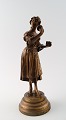 Adolphe RIVET (1855-?) fransk skulptør, bronzefigur af Pernille, fra Holberg´s 
"Henrik og Pernille"