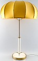 Rare Josef Frank for Svenskt Tenn, Stockholm art deco large table lamp with 
yellow fabric screen.