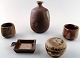 Japanese ceramic art, 20th century.
Bizen tokkuri (sake flask), handmade.