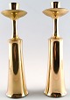 Jens Quistgaard. A pair of candlesticks in brass.