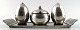 Just Andersen art deco pewter plat-du-ménage on tray with glass insert, number 
1670.