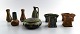 Collection of French pottery vases and more, Derbac and others.
