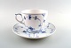16 sets Fluted plain Royal Copenhagen porcelain. Fluted Coffeeset no. 1-75. Cup 
and saucer.