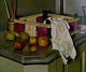 Still Life, unknown artist, oil on panel.
Unsigned. Mid. 20th century.
