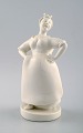 Bode Willumsen: Blanc de Chine figurine, Royal Copenhagen fisherwoman.
