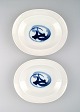 2 pcs. Bing & Grondahl, Blue Koppel Oval dish  # 314.
