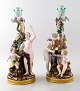 L'Art presents: Meissen, pair of antique candlesticks.
