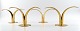 Two pairs of candlesticks in brass, "Liljan" Ivar Alenius Bjork, Ystad metal.