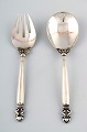 Georg Jensen "Acorn" serving spoon and fork in full sterling silver.
High quality.