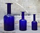 3 Holmegaard bottles in purple, Otto Brauer.
