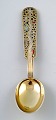 A. Michelsen Christmas spoon 1939. Gold Plated Sterling Silver with enamel.