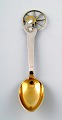 A. Michelsen Christmas spoon 1942. Gold Plated Sterling Silver with enamel.