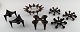 Jens H. Quistgaard, collection of candlesticks in cast iron.
A total of 7 candlesticks.