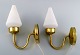 HANS-AGNE JAKOBSSON, a pair of wall lamps, 1960s, opal glass screens.