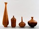 Yngve Blixt for Höganäs, collection of unique ceramic vases in brown glazes.