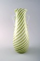 Murano art glass vase with handles. 1960s.
