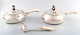 Evald Nielsen: A pair of serving bowls with cover and a sauce ladle of sterling 
silver. Handles of ivory.