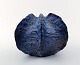 Helge Østerberg/Osterberg: Organic vase of blue glazed burned chamotte clay, 
curved organic corpus.