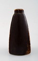 Eva Stæhr-Nielsen for Saxbo stoneware vase in modern design, glaze in brown 
shades.