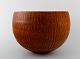Saxbo. Stoneware bowl in modern design, glaze in brown shades.
