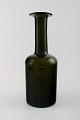 Holmegaard large vase/bottle, Otto Brauer. Bottle green.
