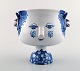 Bjørn Wiinblad unique ceramic vase. The blue house.
Model number V 51.