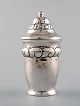 Salt shaker, Heimburger, Danish art nouveau silver with ornamentation.