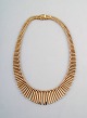 Jos Kahn, modern danish design necklace of 14k gold. Ca. 1970s.