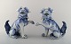 A pair of Rare Rorstrand porcelain figures of Chinese dogs. Approx.. 1900.