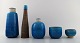 Five Kähler vases, Denmark, glazed stoneware vases. Nils Kähler.
