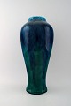 Paul Milet for Sevres, large vase in earthenware, hand painted in turquoise 
overglaze.