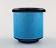 Holmegaard, "Palet" mustard jar made of turquoise and
blue opal glass.
