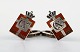 Pair of Georg Jensen : King Christian 10 jubilee pins/cufflinks made in silver.