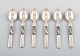 Georg Jensen. Cutlery, Scroll no. 22, hammered Sterling Silver consisting of: 6 
coffee spoons.
