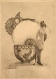Gerhard Henning Nude Study, erotic etching on Japanese paper.
