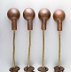 Asger Bay Christiansen: "BC 1". A set of four table/wall lamps in copper.
