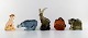Paul Hoff for "Svenskt Glass". Five art glass figures in shape of a cheetah, 
capricorn, rhino, orangutan and elefant. WWF.

