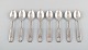 Hans Hansen silverware number 2. Set of 8 coffee spoons in all silver. 1937
