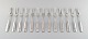 Hans Hansen silverware number 2. Set of 12 pastry forks in all silver. 
