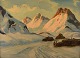 Emanuel A. Petersen (b. 1894, d. 1948). Greenlandic landscape. Oil on canvas.
