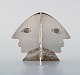 Rare Claude Picasso for Christofle. Sculpture / paper weight in silver plated 
bronze. Four faces.
