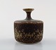 Rolf Palm, Mölle, unique ceramic vase, speckled glaze in brown shades. Swedish 
design. 1972.
