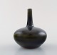 Rolf Palm, Mölle, unique ceramic vase in dark shiny glaze. Swedish design. 1971.