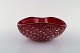 Murano, rød skål i mundblæst kunstglas, 1960´erne. 
