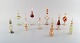 Large collection of Italian flacons in mouth blown art glass. Partially colored 
glass decorated with gold leaf. 1930 / 40